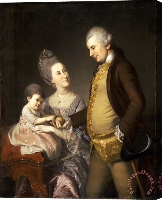 Charles Willson Peale Portrait of John And Elizabeth Lloyd Cadwalader And Their Daughter Anne Stretched Canvas Print / Canvas Art