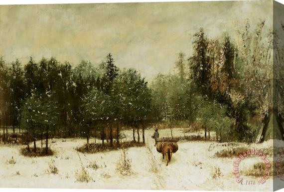 Cherubino Pata Entrance to the Forest in Winter Stretched Canvas Print / Canvas Art