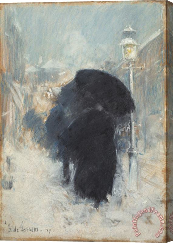 Childe Hassam A New York Blizzard Stretched Canvas Print / Canvas Art