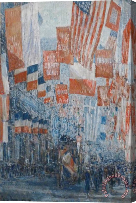 Childe Hassam Avenue of The Allies, 5th Avenue, New York, 1917 Stretched Canvas Painting / Canvas Art