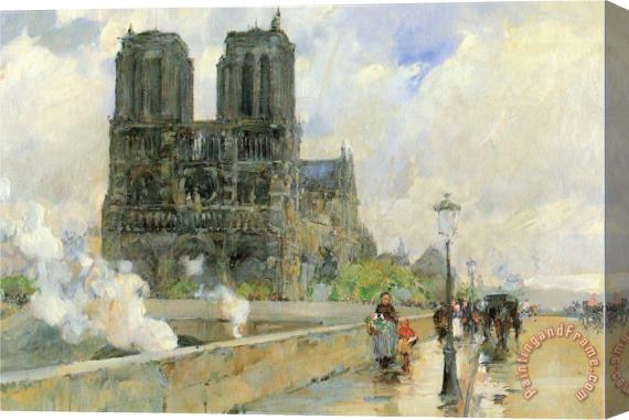Childe Hassam Cathedral of Notre Dame 1888 Stretched Canvas Painting / Canvas Art
