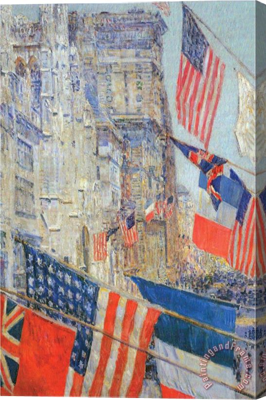 Childe Hassam Day of Allied Victory 1917 Stretched Canvas Print / Canvas Art