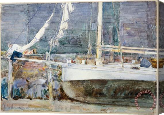 Childe Hassam Drydock, Gloucester Stretched Canvas Painting / Canvas Art