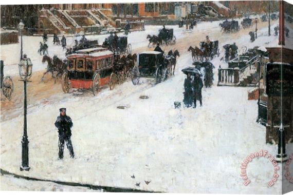 Childe Hassam Fifth Avenue in Winter Stretched Canvas Print / Canvas Art