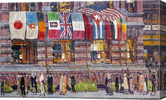 Childe Hassam Hassam Allied Flags 1917 Stretched Canvas Painting / Canvas Art