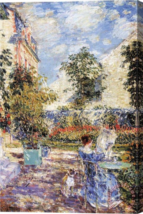 Childe Hassam In a French Garden Stretched Canvas Print / Canvas Art