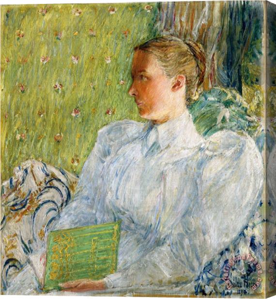 Childe Hassam Portrait of Edith Blaney Mrs Dwight Blaney 1894 Stretched Canvas Print / Canvas Art