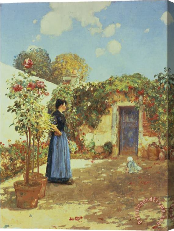 Childe Hassam Sunny Morning Villiers Le Bel Stretched Canvas Painting / Canvas Art