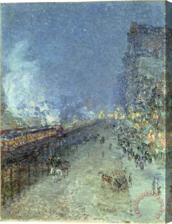 Childe Hassam The El New York 1894 Stretched Canvas Print / Canvas Art