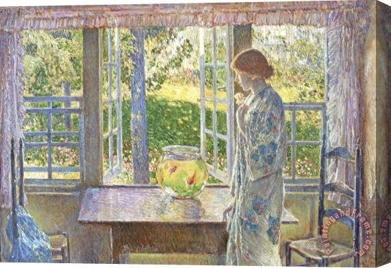 Childe Hassam The Goldfish Window Stretched Canvas Painting / Canvas Art