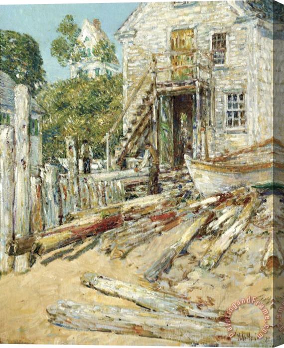 Childe Hassam The Riggers Shop Stretched Canvas Print / Canvas Art