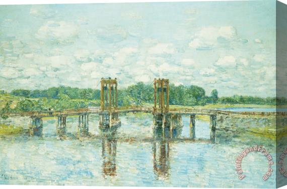 Childe Hassam The Toll Bridge New Hampshire Stretched Canvas Painting / Canvas Art