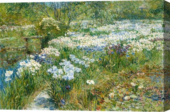 Childe Hassam The Water Garden Stretched Canvas Print / Canvas Art