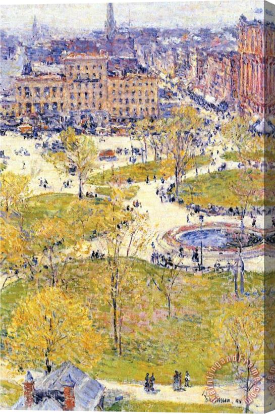 Childe Hassam Union Square in Spring Stretched Canvas Print / Canvas Art