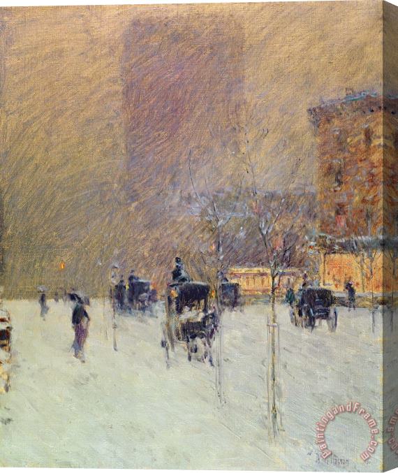 Childe Hassam Winter Afternoon in New York Stretched Canvas Painting / Canvas Art