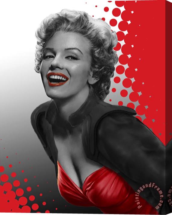 chris consani Marilyn Red Stretched Canvas Print / Canvas Art