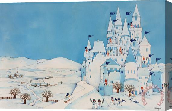 Christian Kaempf Snowman Castle Stretched Canvas Painting / Canvas Art