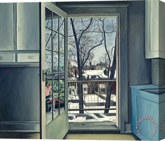 Christiane Sybille Pflug Kitchen Door with Ursula Stretched Canvas Print / Canvas Art