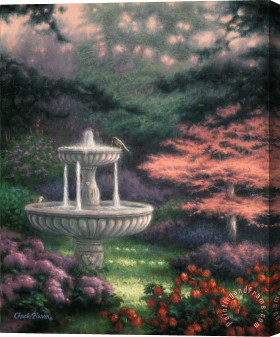 Chuck Pinson Fountain Stretched Canvas Painting / Canvas Art