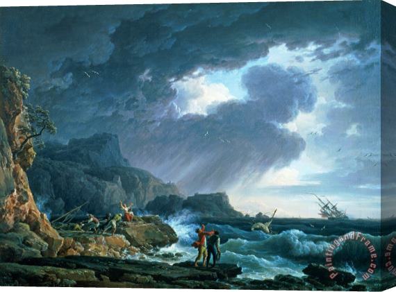 Claude Joseph Vernet A Seastorm Stretched Canvas Print / Canvas Art
