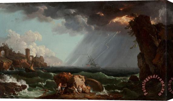 Claude Joseph Vernet A Shipwreck in a Violent Storm Stretched Canvas Print / Canvas Art