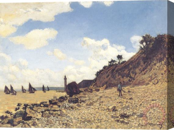 Claude Monet Beach at Honlfeux Stretched Canvas Print / Canvas Art