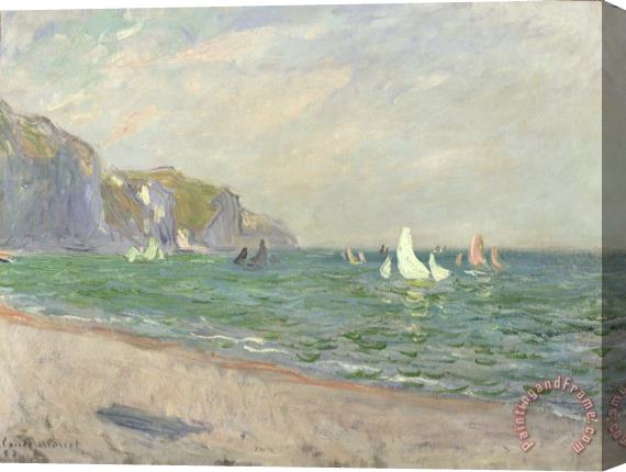 Claude Monet Boats below the Cliffs at Pourville Stretched Canvas Painting / Canvas Art