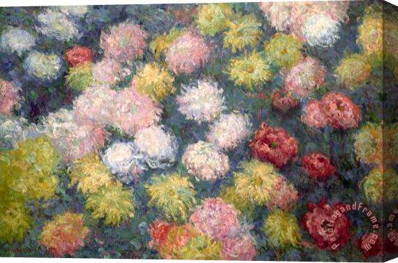 Claude Monet Chrysanthemums Stretched Canvas Painting / Canvas Art