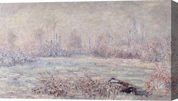 Claude Monet Frost Near Vetheuil Stretched Canvas Painting / Canvas Art