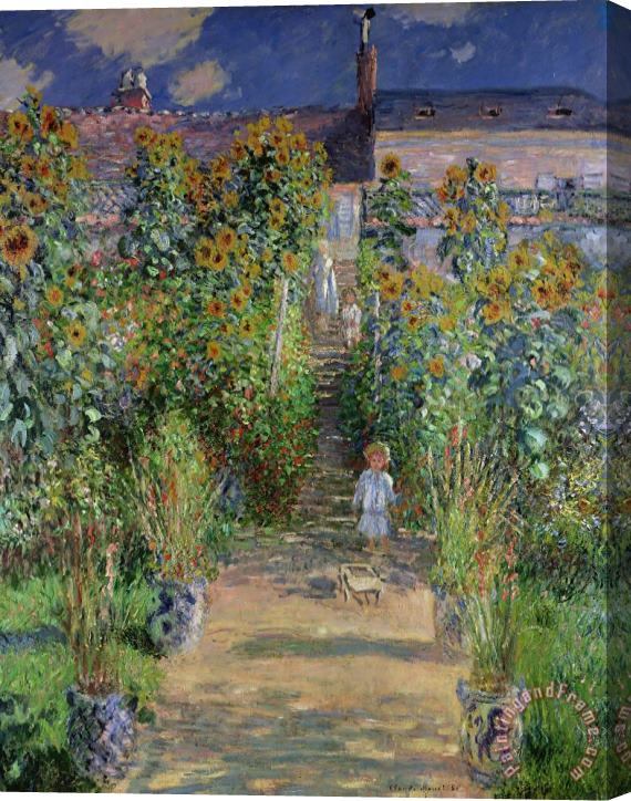Claude Monet Garden at Vetheuil Stretched Canvas Print / Canvas Art