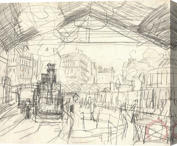 Claude Monet La Gare Saint Lazare Stretched Canvas Painting / Canvas Art