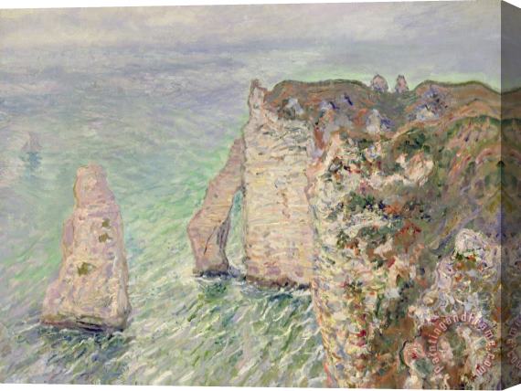 Claude Monet Laiguille And The Porte Daval Etretat Stretched Canvas Painting / Canvas Art