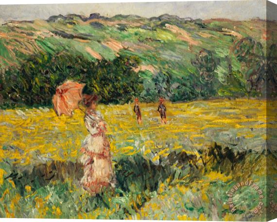 Claude Monet Limetz Meadow Stretched Canvas Painting / Canvas Art