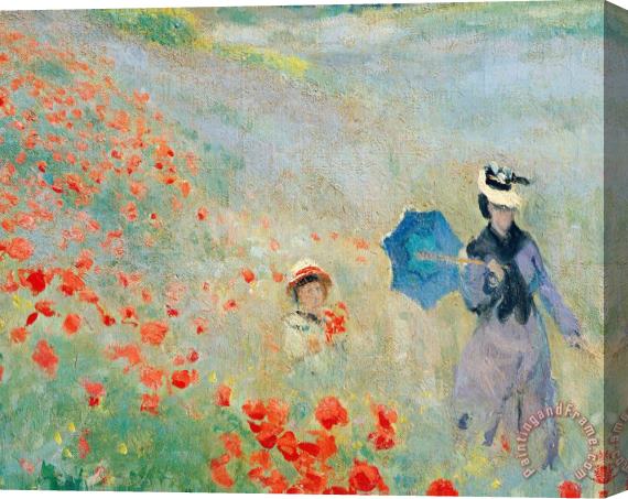 Claude Monet Poppies At Argenteuil Stretched Canvas Print / Canvas Art