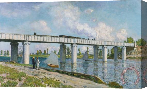 Claude Monet Railway Bridge at Argenteuil Stretched Canvas Painting / Canvas Art