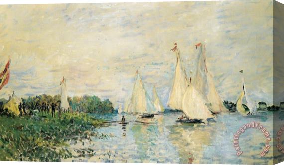 Claude Monet Regatta At Argenteuil Stretched Canvas Painting / Canvas Art