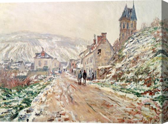 Claude Monet Road In Vetheuil In Winter Stretched Canvas Print / Canvas Art