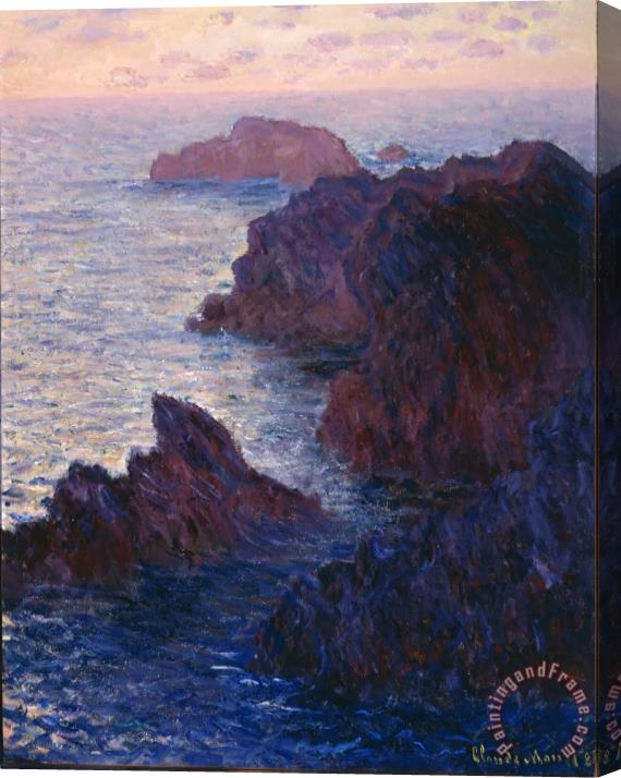 Claude Monet Rocks at Bell Ile Port Domois Stretched Canvas Print / Canvas Art
