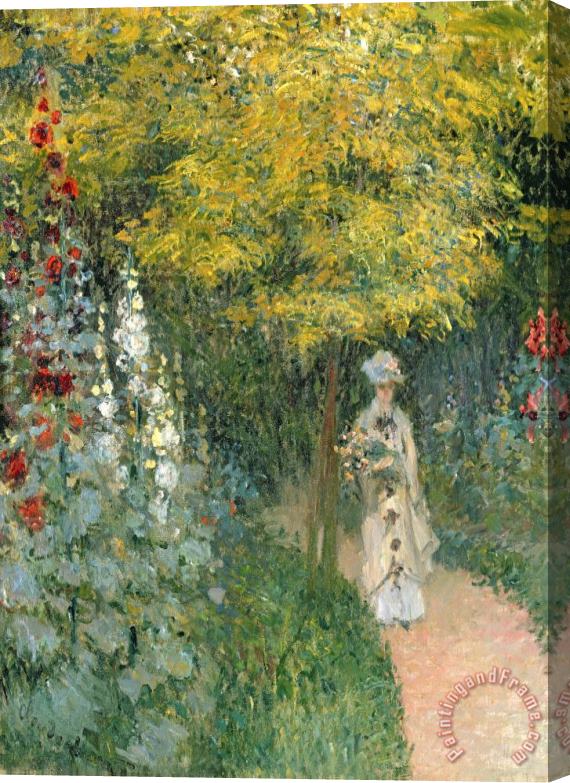 Claude Monet Rose Garden Stretched Canvas Print / Canvas Art