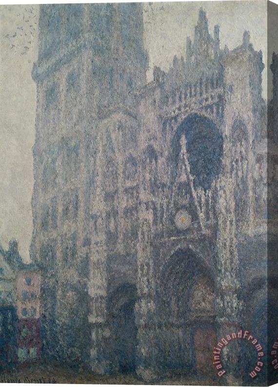 Claude Monet Rouen Cathedral West Portal Grey Weather Stretched Canvas Painting / Canvas Art