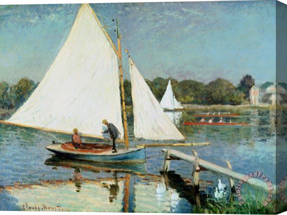 Claude Monet Sailing at Argenteuil Stretched Canvas Painting / Canvas Art