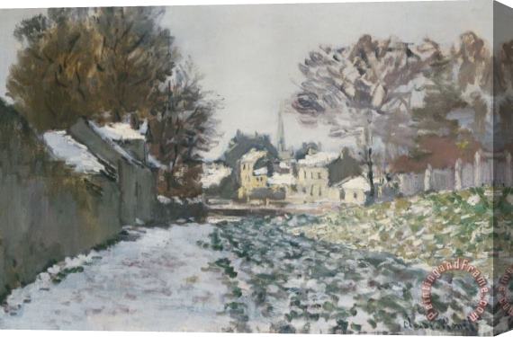 Claude Monet Snow At Argenteuil Stretched Canvas Painting / Canvas Art