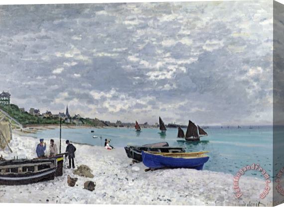 Claude Monet The Beach at Sainte Adresse Stretched Canvas Painting / Canvas Art