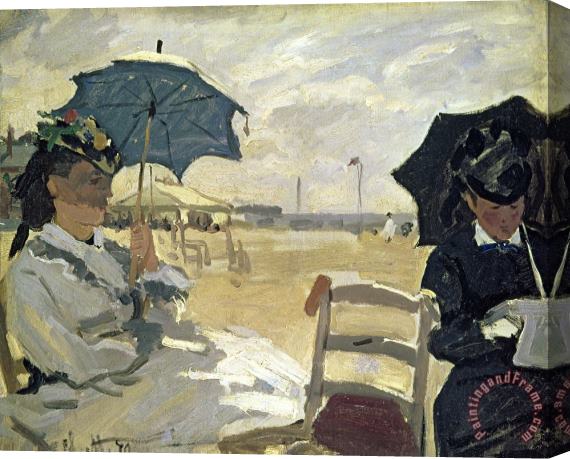 Claude Monet The Beach at Trouville Stretched Canvas Painting / Canvas Art