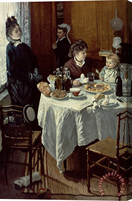 Claude Monet The Breakfast Stretched Canvas Painting / Canvas Art