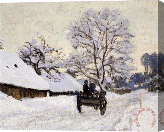 Claude Monet The Carriage- The Road To Honfleur Under Snow Stretched Canvas Print / Canvas Art