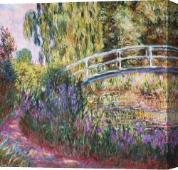 Edna Smith in a Japanese Wrap Canvas Prints - The Japanese Bridge by Claude Monet