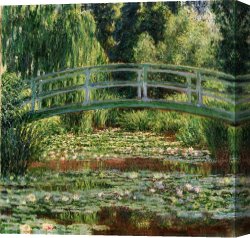 Edna Smith in a Japanese Wrap Canvas Prints - The Japanese Footbridge And The Water Lily Pool, Giverny by Claude Monet