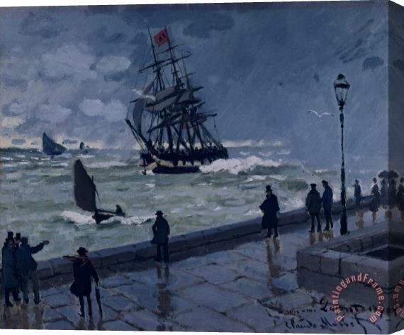 Claude Monet The Jetty at Le Havre in Bad Weather Stretched Canvas Painting / Canvas Art