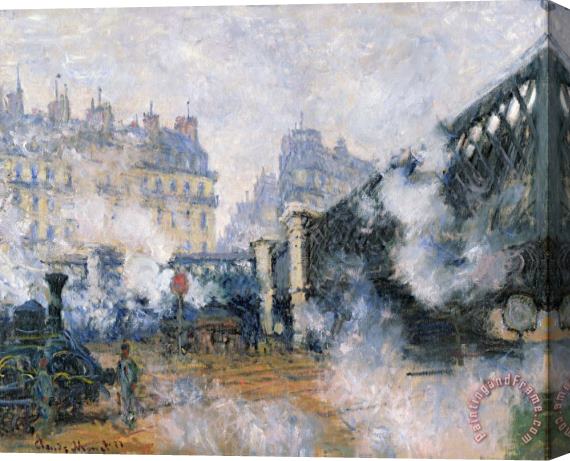 Claude Monet The Pont de lEurope Gare Saint Lazare Stretched Canvas Print / Canvas Art